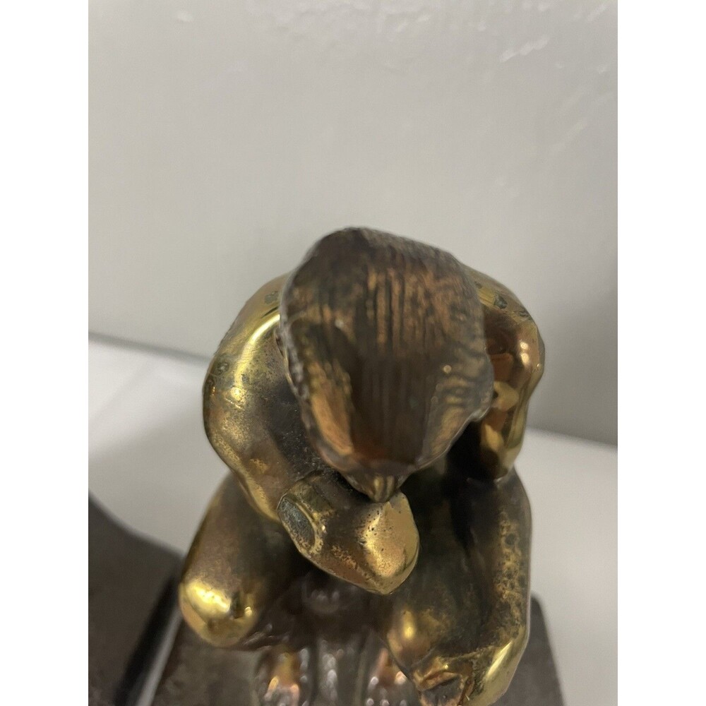 Vintage Art Thinking Man Bookends The Thinker Aguste Rodin Style Philosophy - Picture 14 of 16